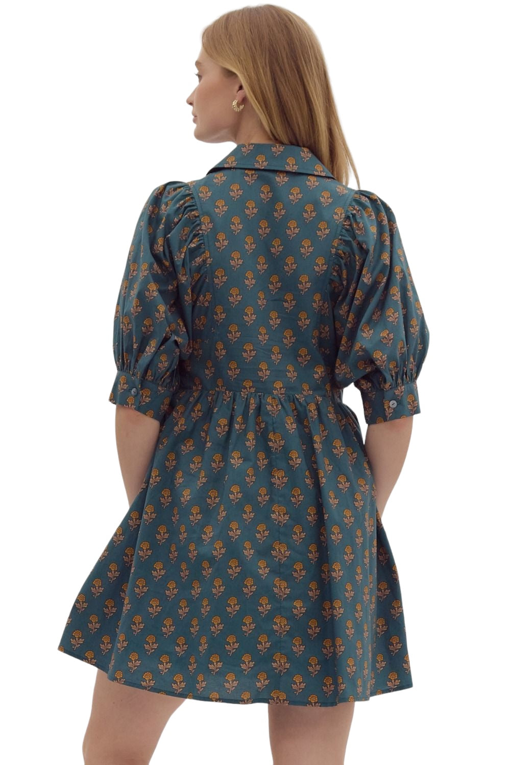 Waiting Around Town Teal Dress