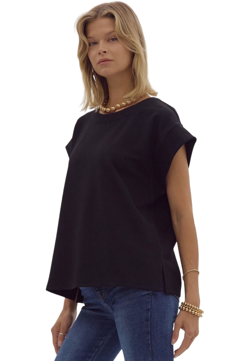 This Clever Button Down Black Top