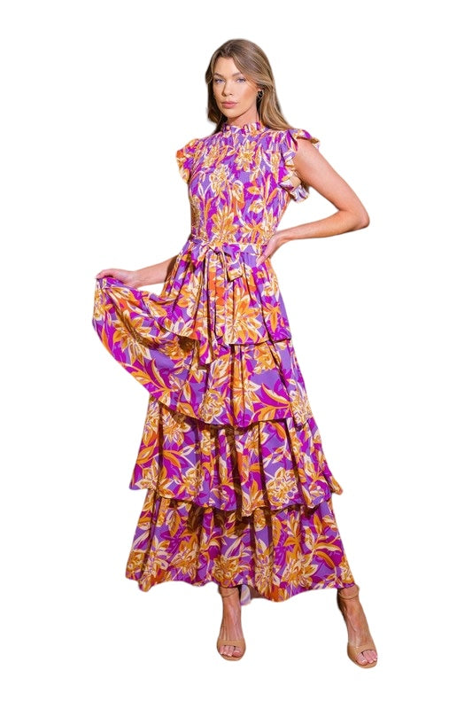 Whispering Serenade Purple Midi Dress