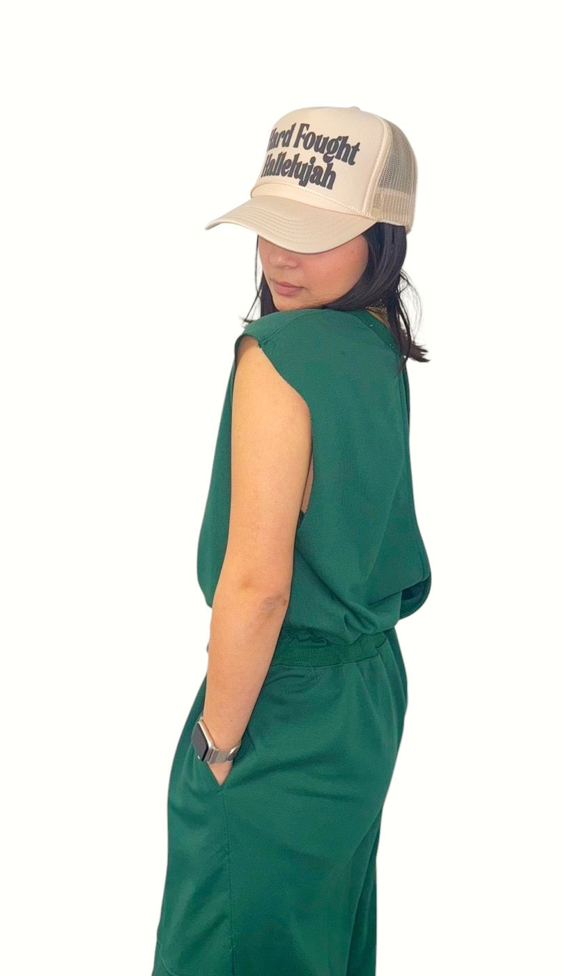 Cotton Cloud Hunter Green Jumpsuit