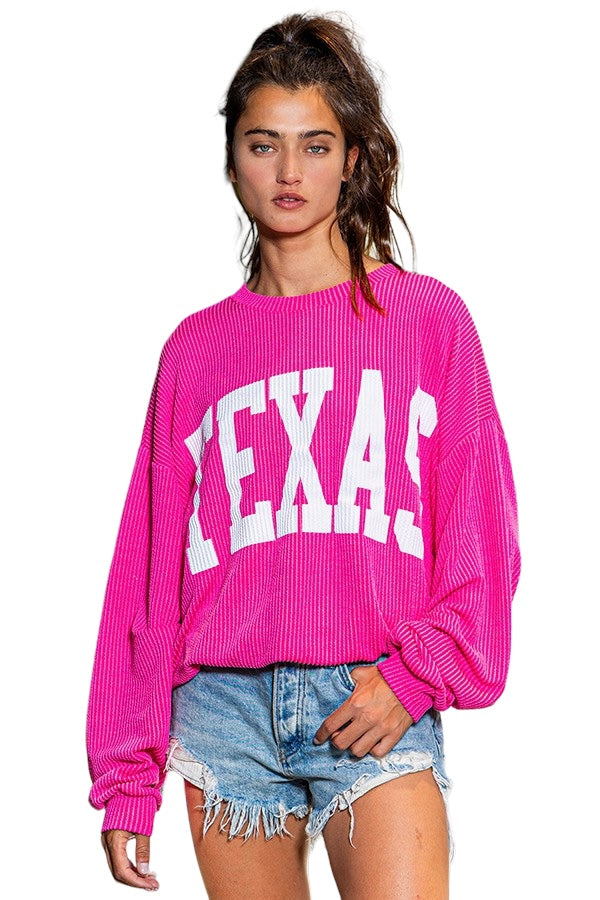 Fuchsia: She Likes Texas Sweater
