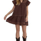 Walk This Way Brown Gingham Dress