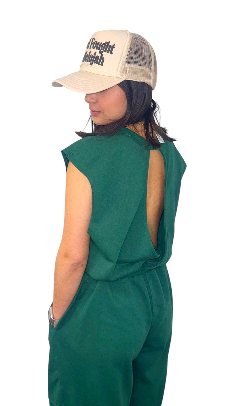 Cotton Cloud Hunter Green Jumpsuit