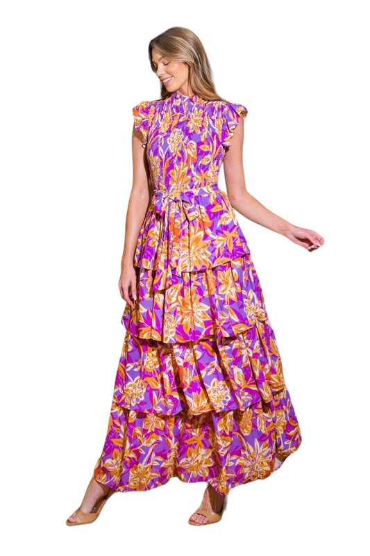 Whispering Serenade Purple Midi Dress