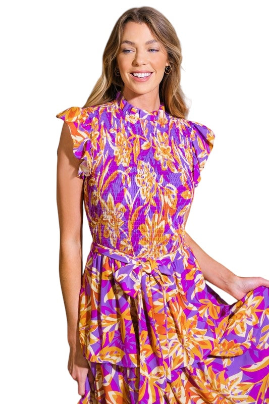 Whispering Serenade Purple Midi Dress