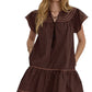 Walk This Way Brown Gingham Dress