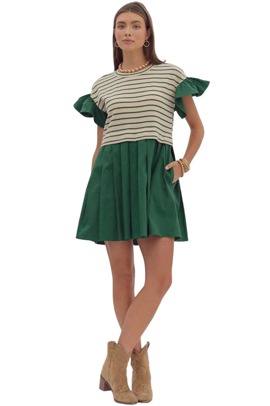 Tranquil Strides Hunter Stripe Dress